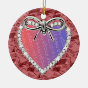 Rood Diamond Heart Lijst Ornament