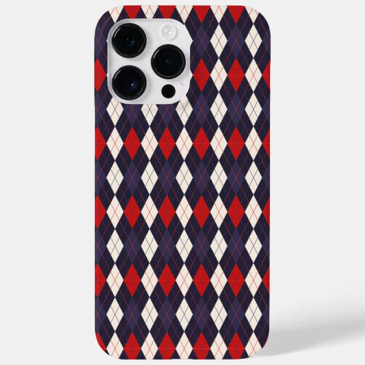 Rood diep violette argyle patroon Case-Mate iPhone case (Achterkant)