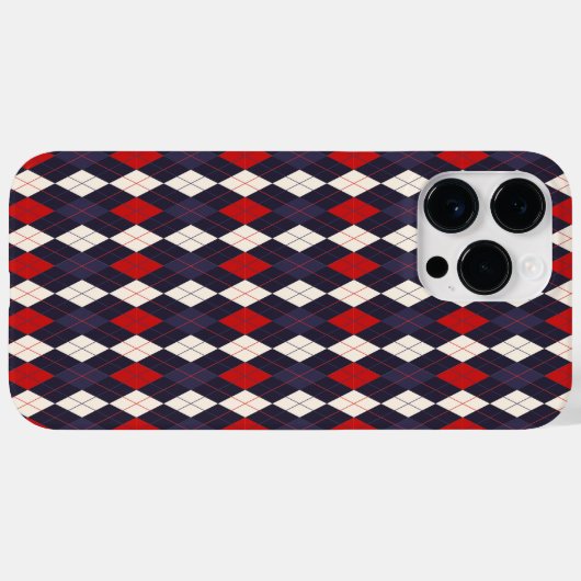 Rood diep violette argyle patroon Case-Mate iPhone case (Achterkant (horizontaal))