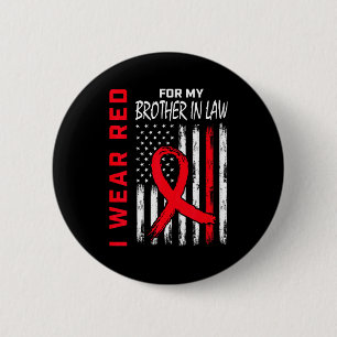 Rood dragen voor mijn zwager Hartziekte bewust Ronde Button 5,7 Cm