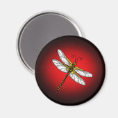 Rood Dragonfly Dragonflies Magnet Magneet (Voorkant / Achterkant)