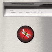 Rood Dragonfly Dragonflies Magnet Magneet (Insitu (Vaatwasser))