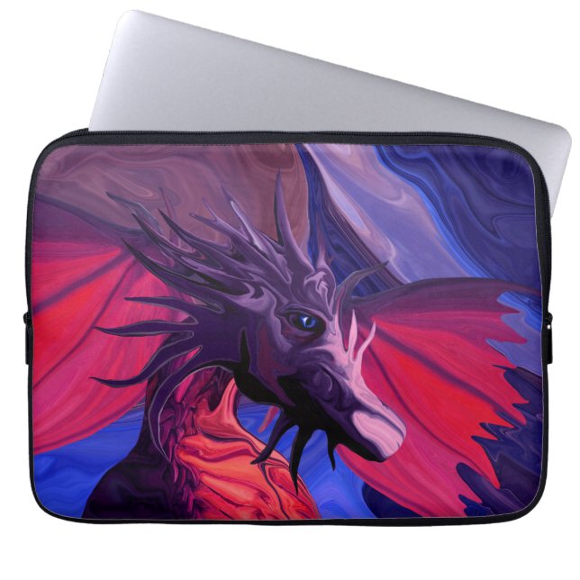 Rood drakenlaptophoes laptop sleeve (Voorkant)