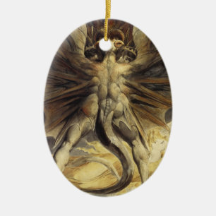 Rood drakenornament keramisch ornament