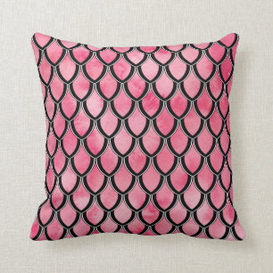 Rood drakenschalen Waterverf Was pijltje Kussen