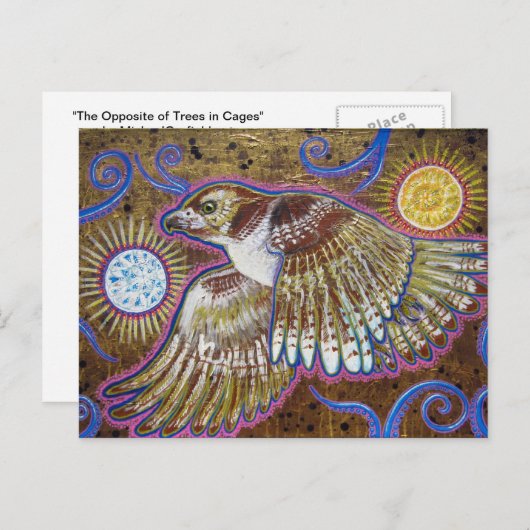 Rood-driekleurig Hawk schilderen Briefkaart (Voorkant / Achterkant)