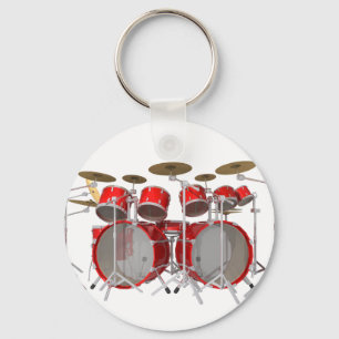 Rood drumkit: 10 stuks: sleutelhanger