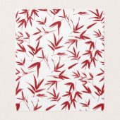 Rood Dubbel Geluk & Bamboe Bruiloft Visitekaartjes (Binnenkant ongevouwen)