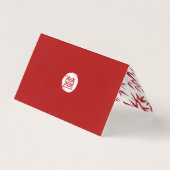 Rood Dubbel Geluk & Bamboe Bruiloft Visitekaartjes (Achterkant)