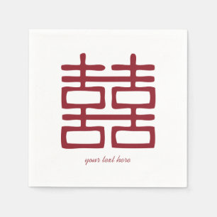 Rood dubbelgeluk Weddenschap Napkin-set Servetten