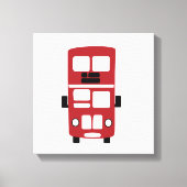 Rood, dubbellaagse bus aangepast doek canvas afdruk (Voorkant)