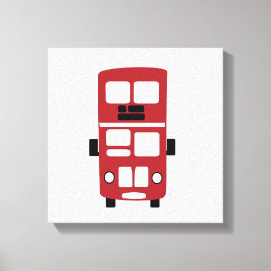 Rood, dubbellaagse bus aangepast doek canvas afdruk (Voorkant)