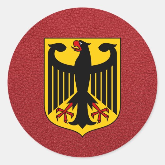 rood-duitse paspoort ronde sticker (Voorkant)