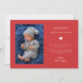Rood, dus heel prettig, feestdag Baby Foto aankond Aankondiging (Achterkant)