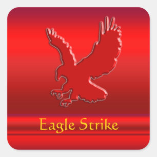 Rood Eagle met reliëf op rood metaaleffect Vierkante Sticker