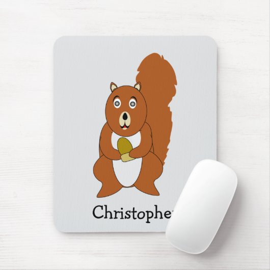Rood Eekhoorn Ontwerp Muismat (Met muis)