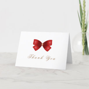 Rood Eenvoudig Elegant Waterverf Bow Baby shower Bedankkaart