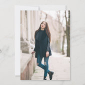 Rood Eenvoudig Foto Afstuderen Kaart (Achterkant)