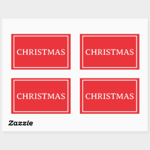 Rood Eenvoudig Kerstwoord Rechthoekige Sticker