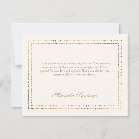 Rood Elegant Bloemen Quinceanera Bedankkaart (Achterkant)