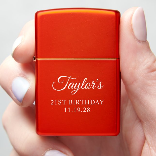 Rood Elegant Script 21st Verjaardag (In Hand)