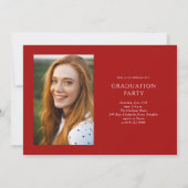 Rood Elegant Script 3 Photo Graduation Party Kaart (Achterkant)