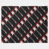 Rood elektrisch gitaarontwerp fleece deken (Voorkant (Horizontaal))