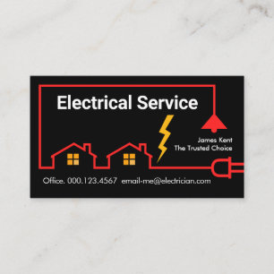 Rood Elektrisch Huishoudelijk Stroomcircuit Visitekaartje