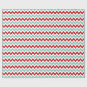 Rood en Aqua Kerstmis Zigzag Chevron Stripes Cadeaupapier (Vlak)