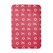 Rood en Baby roze X O XO XO's Trendy Cute Badmat (Voorkant Verticaal)