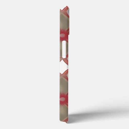 Rood en Beige Bloempatroon Case-Mate iPhone Case (Achterkant / Rechts)