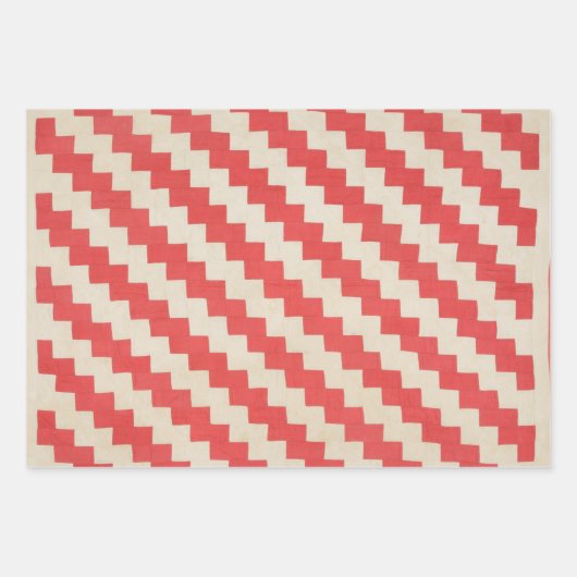 Rood- en beige design inpakpapier vel (Voorkant 3)