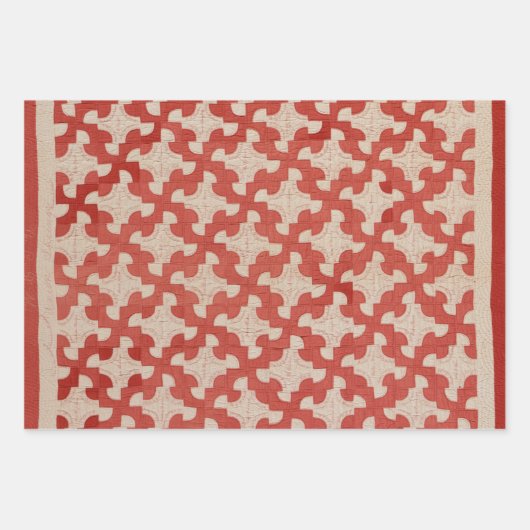Rood- en beige design inpakpapier vel (Voorkant 2)