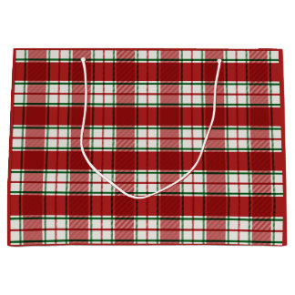 Rood en beige geruit Kerstvakantie Groot Cadeauzakje