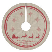 Rood- en beige kersttasje en familienaam kerstboom rok (Voorkant)