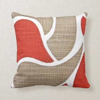 Rood en beige kussen