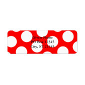 Rood en Big White Polka Dot Etiket (Voorkant)