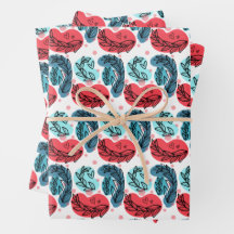 Rood en blauw Abstracte Planten