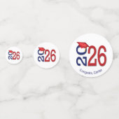 Rood en blauw Afstuderen 2025 Confetti (Voorkanten)