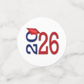 Rood en blauw Afstuderen 2025 Confetti (Kleine voorkant)