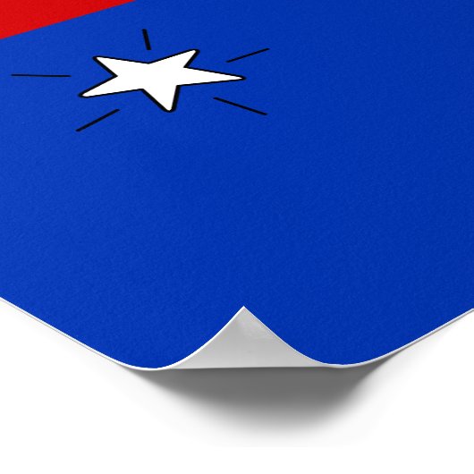 Rood en blauw Afstuderen - Aangepast Poster (Hoek)