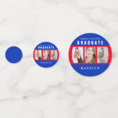 Rood en blauw Afstuderen Foto Collage op maat Confetti (Voorkanten)