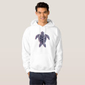 Rood en blauw Anaglyph 3D Glitch Effect Zee Schild Hoodie (Voorkant volledig)