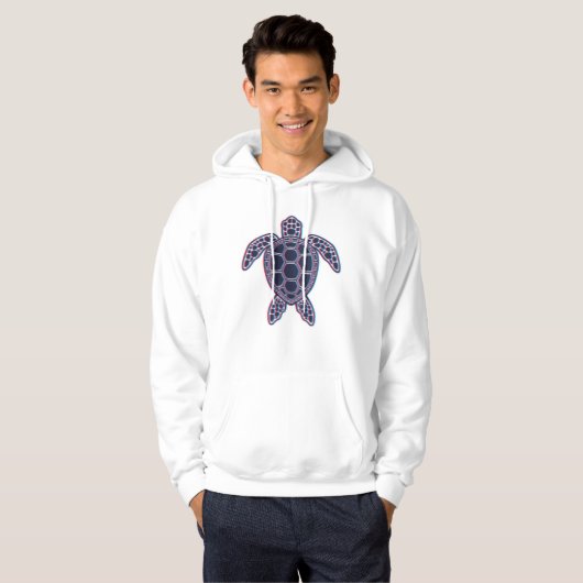 Rood en blauw Anaglyph 3D Glitch Effect Zee Schild Hoodie (Voorkant volledig)