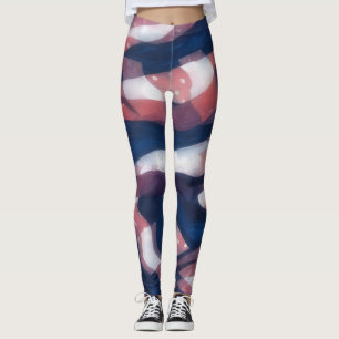 Rood en blauw Artsy Leggings