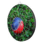 Rood- en blauw Baseball met witte onderdruk Dartbord (Voorkant Rechts)
