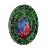 Rood- en blauw Baseball met witte onderdruk Dartbord (Voorkant Links)
