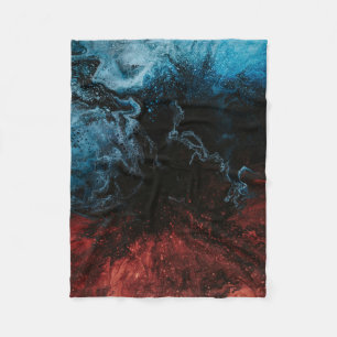 Rood en blauw behang fleece deken