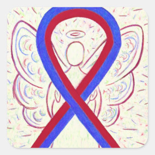 Rood- en blauw bewustzijn Ribbon Angel Sticker Dec