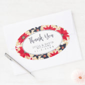 Rood en Blauw Bloemenpatroon Sticker (Envelop)